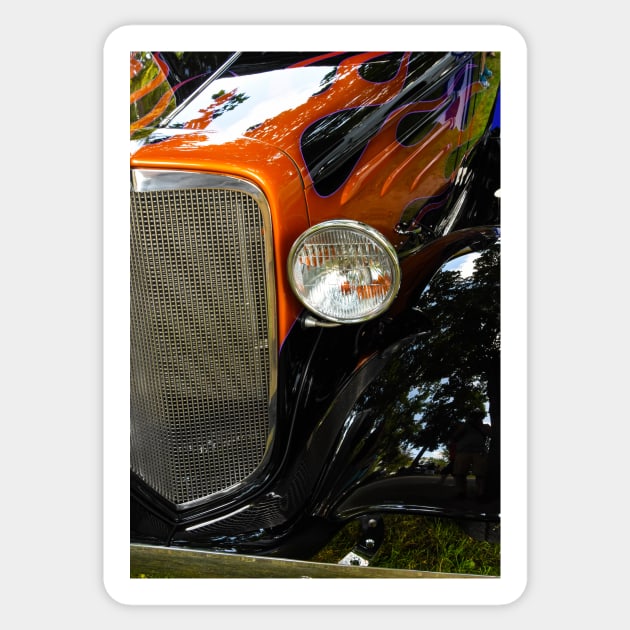 Hot rod flames and chrome. Sticker by Steves-Pics